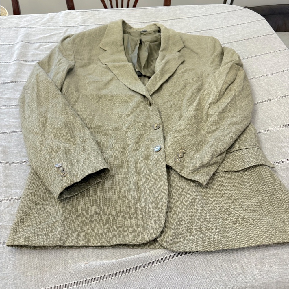 Men’s Cotton sport jacket tan herringbone